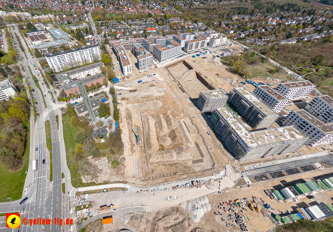 21.04.2023 - Luftbilder von der Baustelle Alexisquartier und Pandion Verde in Neuperlach